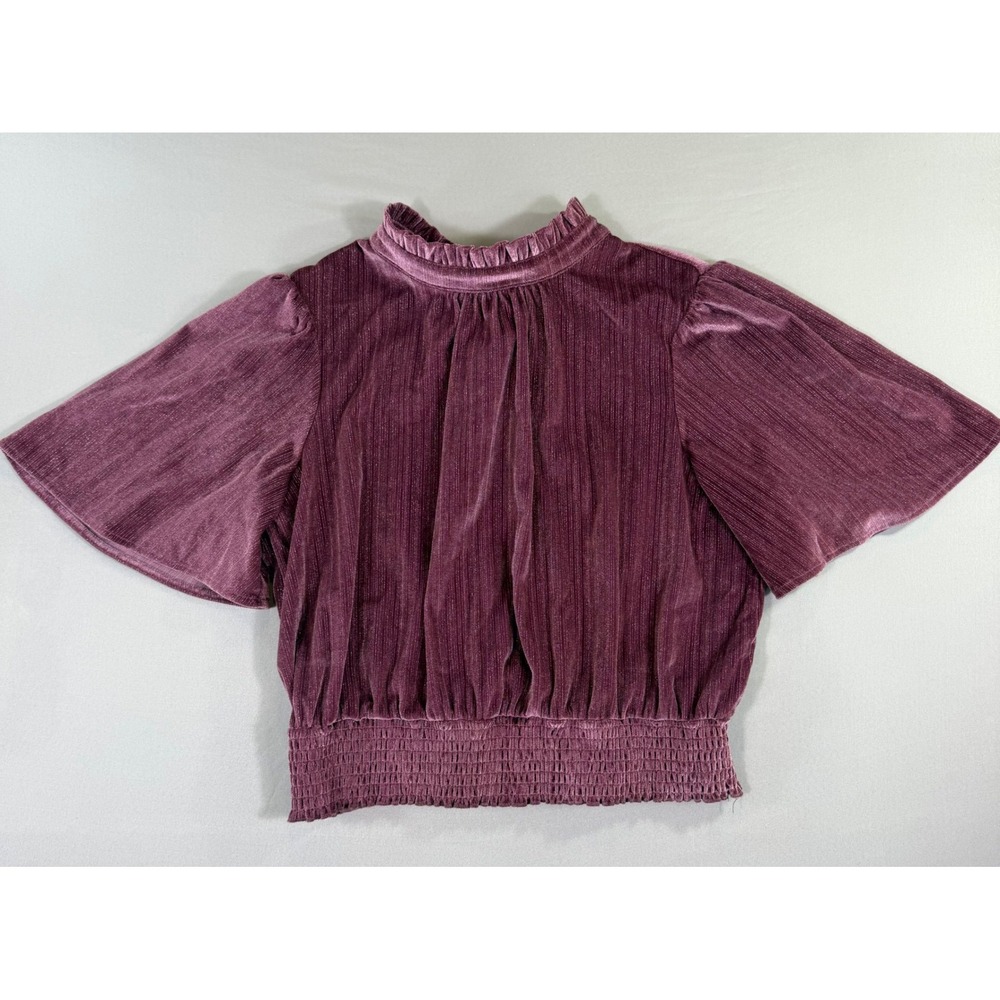 Purple Velvet Shirt Womens Large Whimsigoth Dark Romantic Fairy Holiday Party